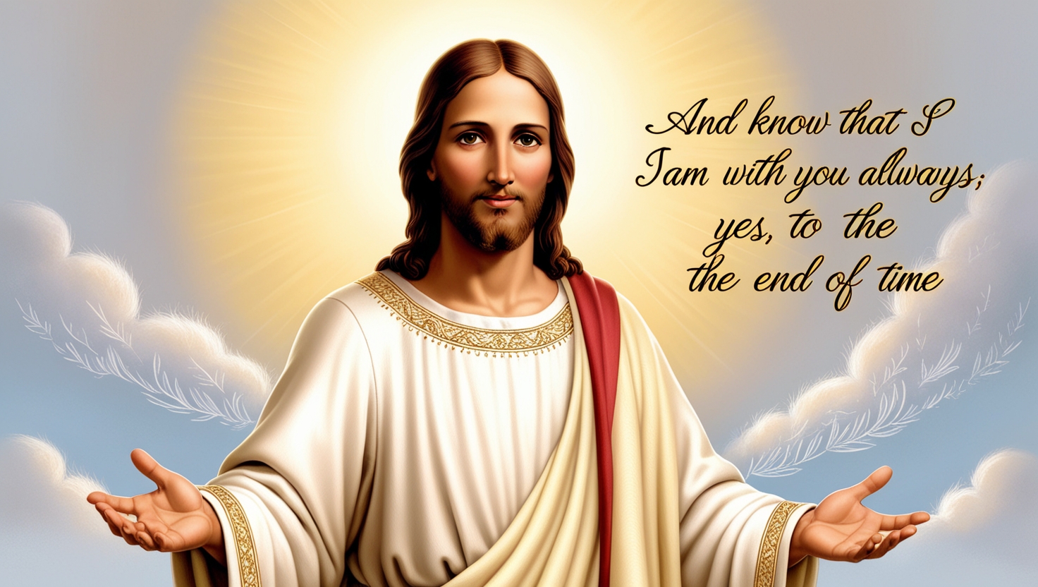 And know that I am with you always; yes, to the end of time. Jesus Christ