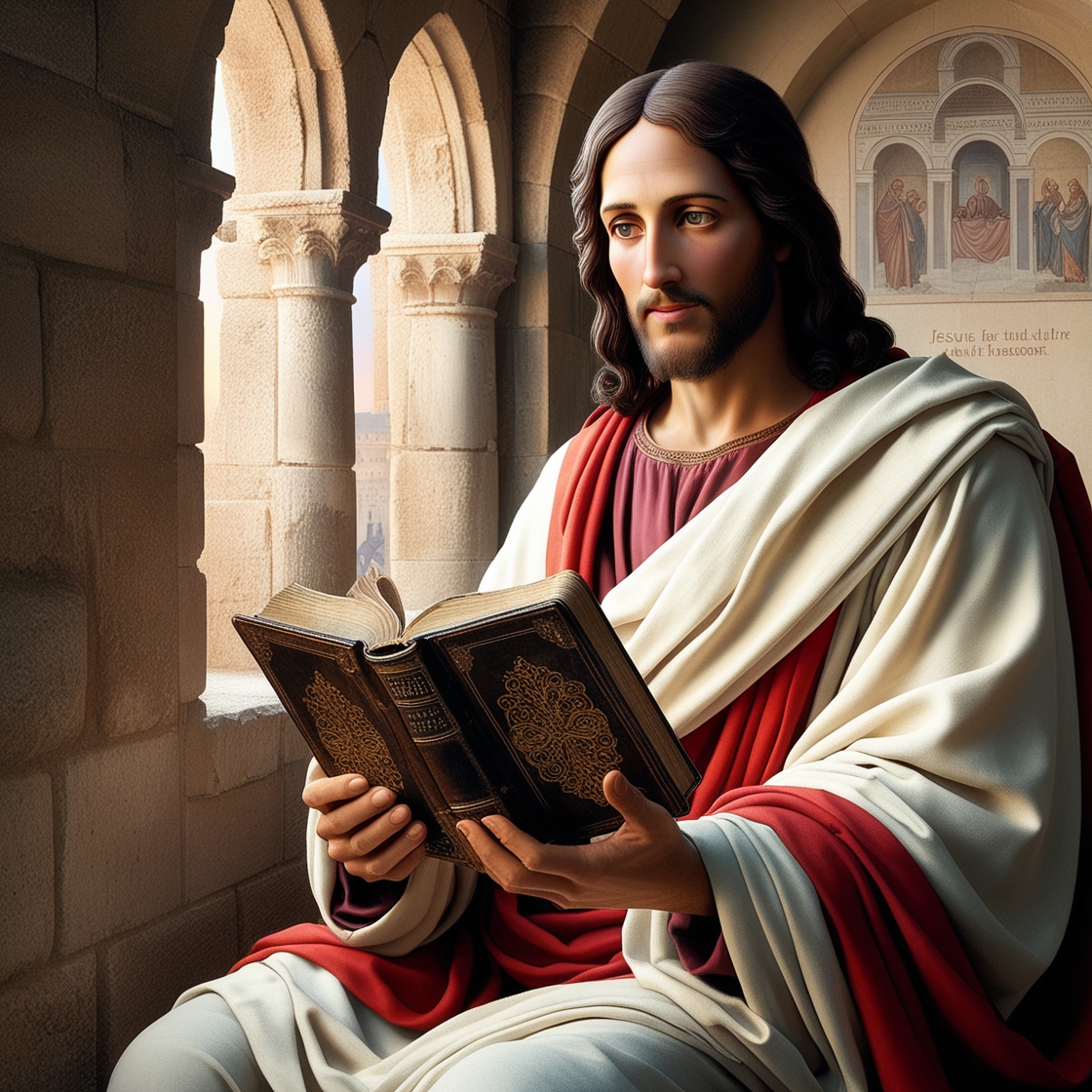 Jesus is Reading the Bible in Jerusalem