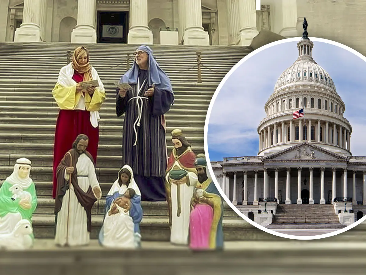 Christians Celebrate First Nativity Scene Ever Being Displayed at the US Capitol