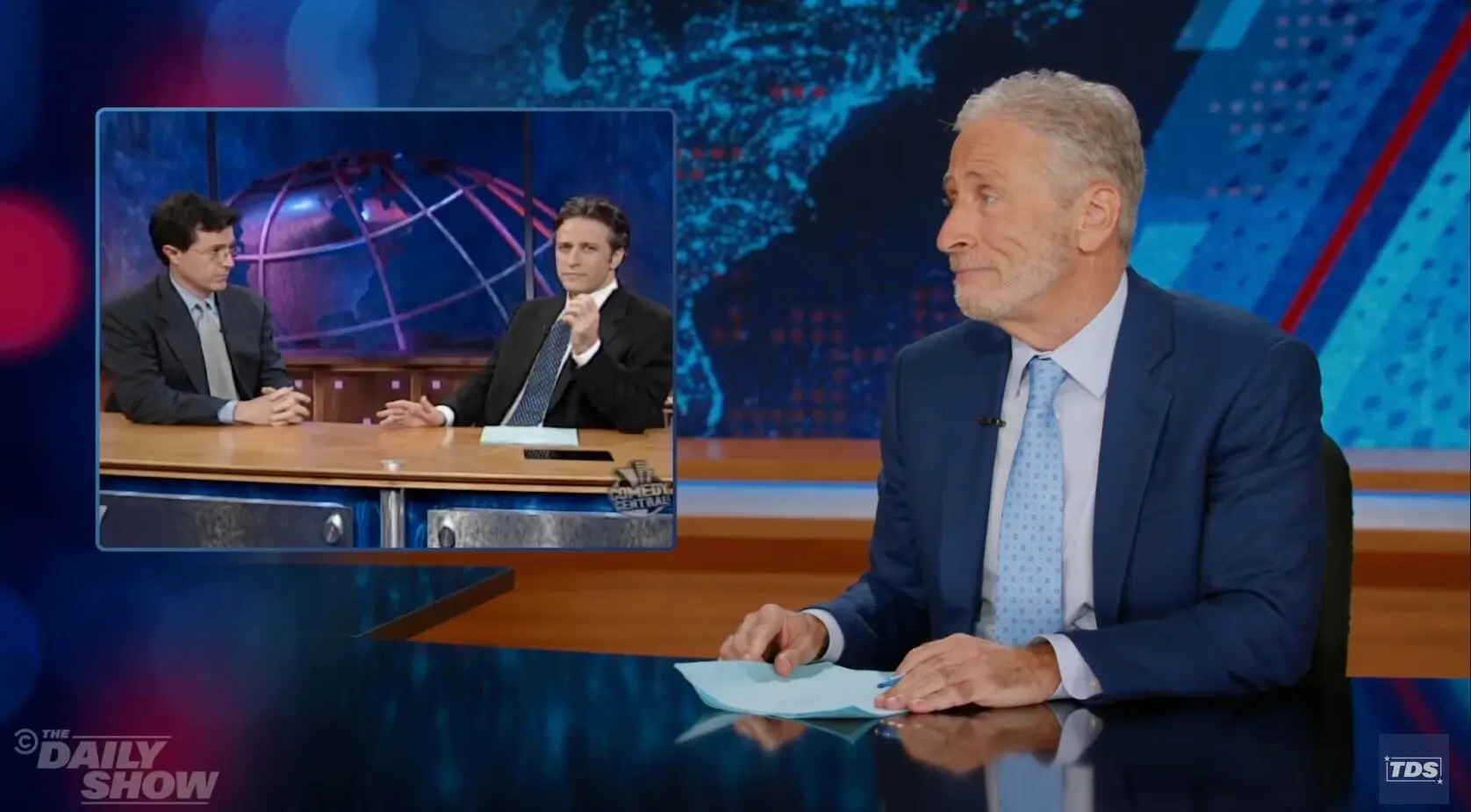 Jon Stewart Supports Friend Stephen Colbert Through CBS Cancellation